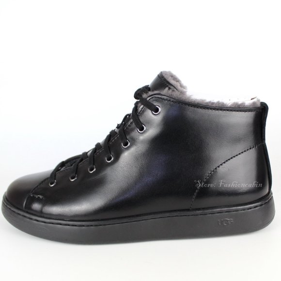 New Men\'s UGG Lining Leather Sneaker Boots, Black, US 9 main image 11